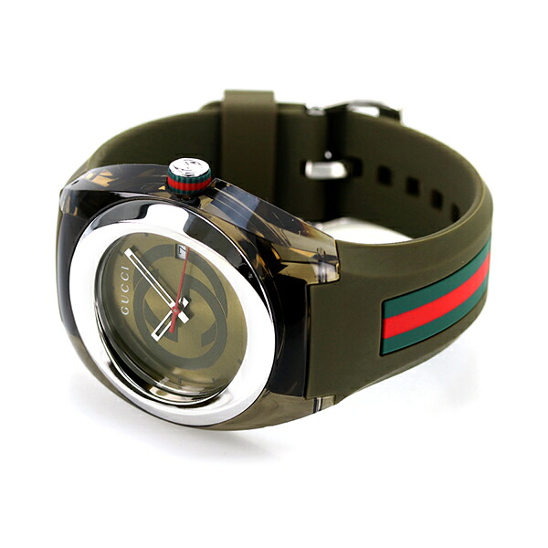 グッチ 時計 シンク 46mm クオーツ メンズ 腕時計 YA137106 GUCCI カーキ 高級 ブランド おしゃれ 防水 プレゼント 男性 実用的
