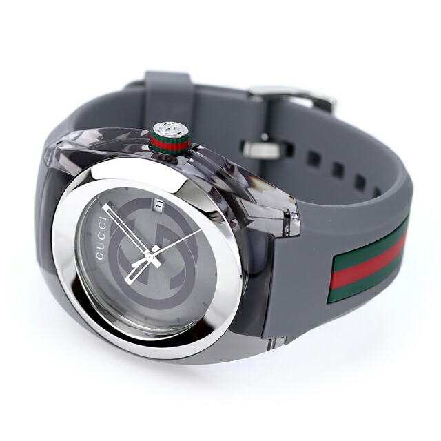 グッチ 時計 スイス製 メンズ 腕時計 YA137109A GUCCI シンク 46mm グレーシルバー グレー 高級 ブランド おしゃれ 防水 プレゼント 男性 実用的
