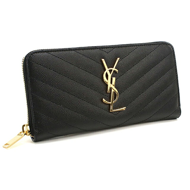 サンローラン 長財布ラウンドファスナー レディース ブランド SAINT LAURENT MONOGRAM MATELASSE レザー 358094 ブラック
