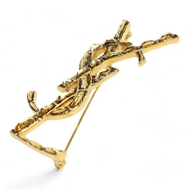 サンローラン ブローチ レディース ブランド SAINT LAURENT イタリア 470371 ゴールド系 小物