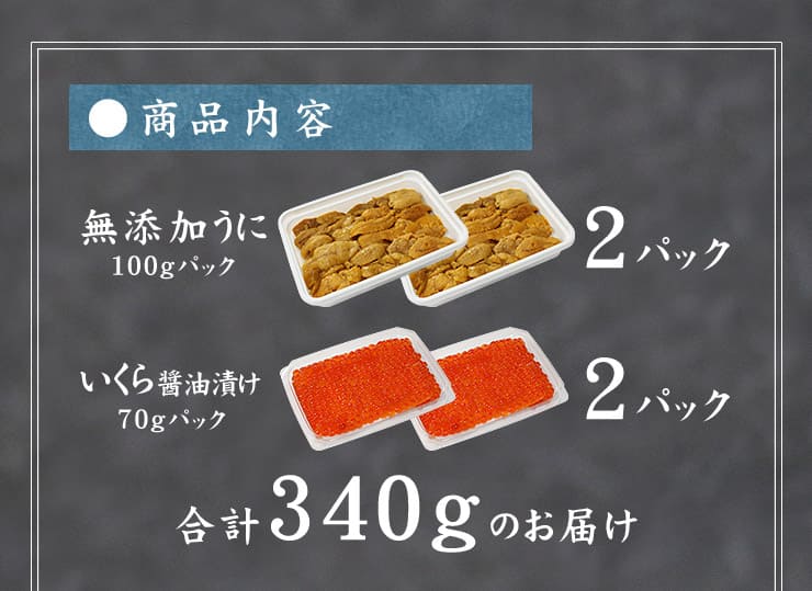 無添加うにイクラ丼4杯分 無添加生ウニとイクラ醤油漬け絶品海鮮丼 [ウニイクラセット-2p]