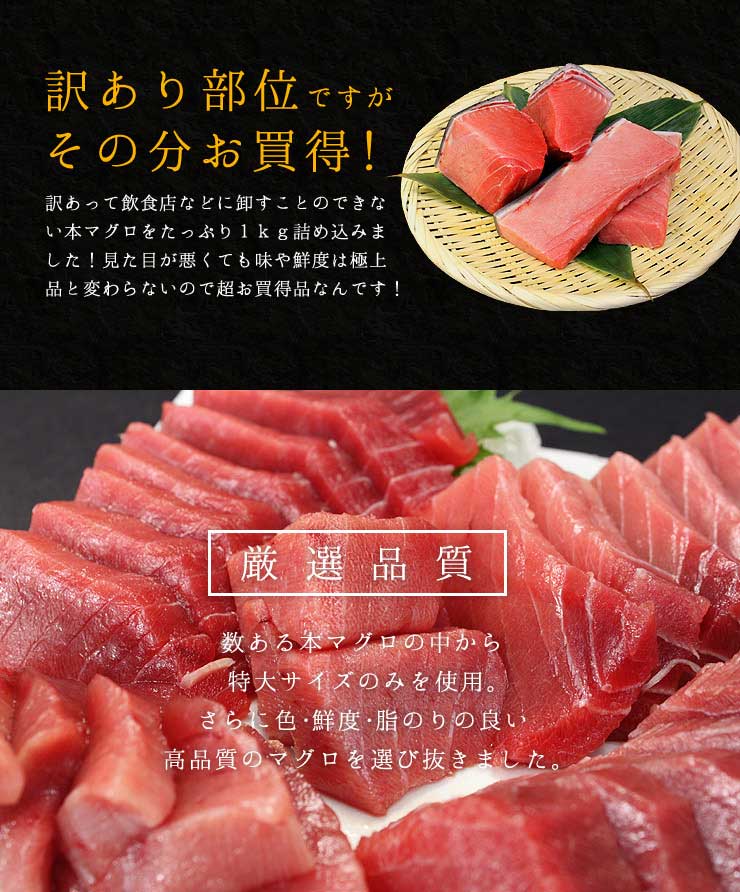 訳あり 本マグロ 中トロ 1kg [訳あり中トロ1kg]