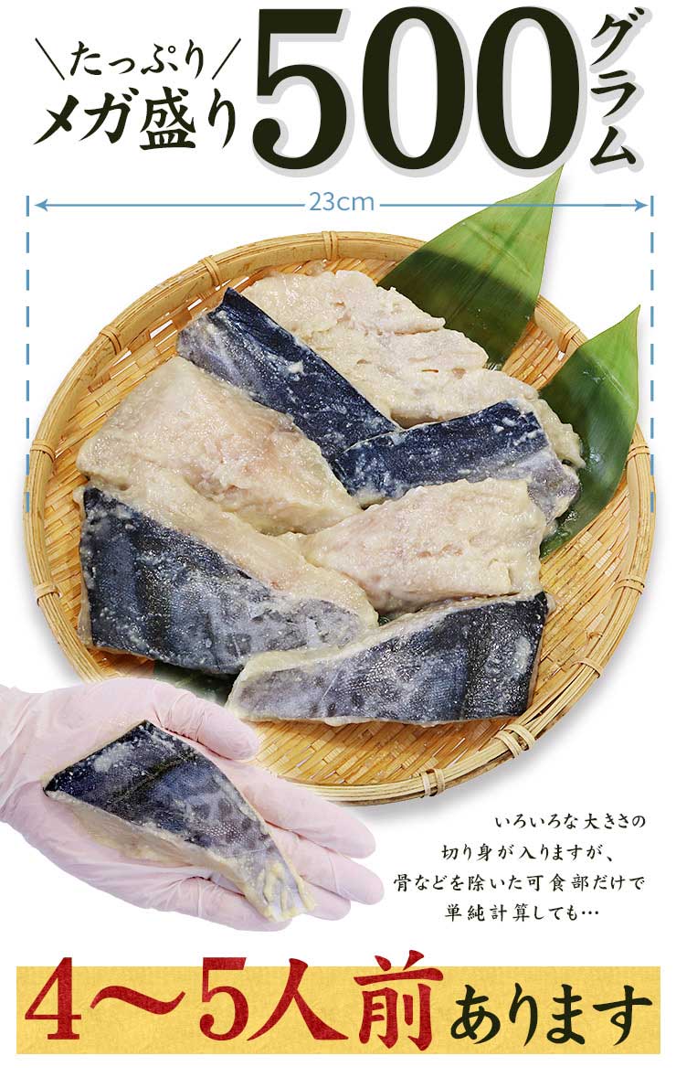 訳ありさわら 西京漬け 500g(4～5人前) [訳ありサワラ西京漬500g]超速（ちょうそく）発送 1-3営業日以内に発送予定 土日祝除く