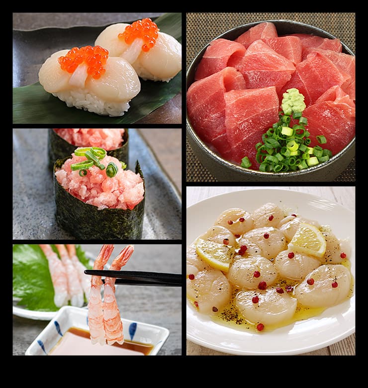 海鮮4品セット「彩」いろどり 3～4人前 マグロ中トロ ネギトロ 生ほたて 甘えび [海鮮セット彩いろどり]