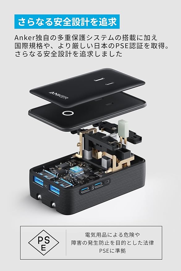 Anker Nano トラベルアダプタ (5-in-1, 20W) ブラック