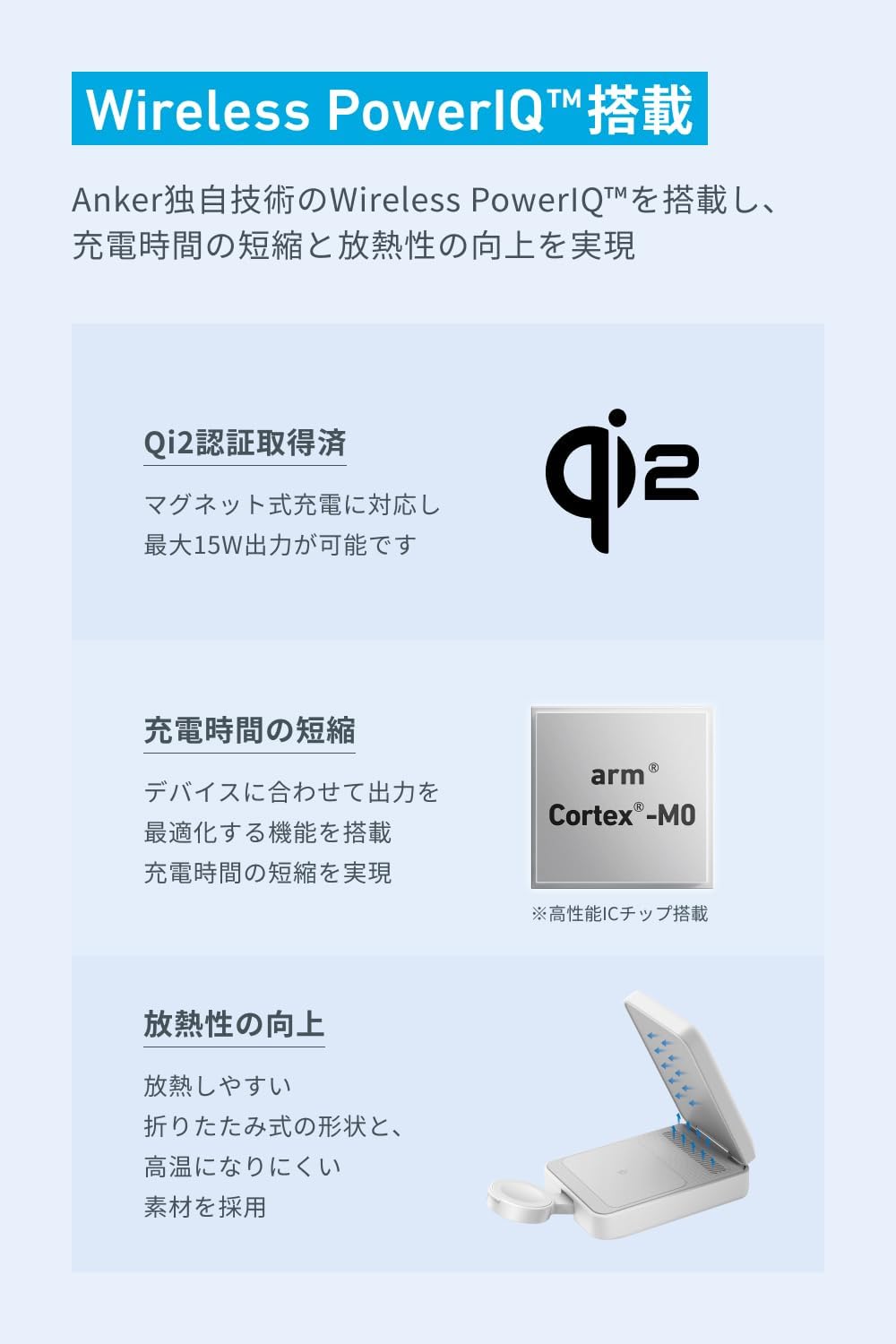 Anker MagGo Wireless Charging Station (Foldable 3-in-1) ブラック