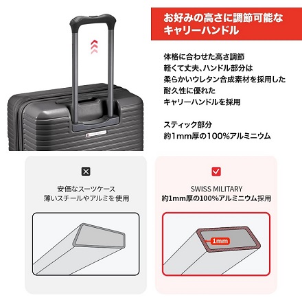 スイスミリタリー モティバン 55cm SM-H320EP-GRAY カーボングレー
