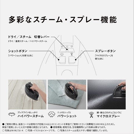パナソニック スチームアイロン NI-WL710-K カームブラック