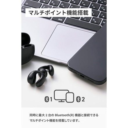 オープンイヤー型イヤーカフタイプ完全ワイヤレスイヤホン