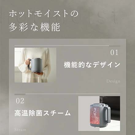 LAViNO ラビーノ ホットモイスト スチーム式 卓上加湿器 8時間連続