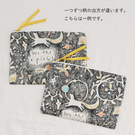 MANAMI SAKURAI Flat Pouch L 'The stars' (black)