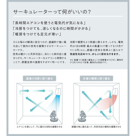 レコルト コードレス サーキュレーション扇風機 ナチュラルホワイトRFN-2（W）