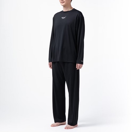 TENTIAL BAKUNE Dry Men's 上下セット（長袖Tシャツ・ロングパンツ） ブラック L