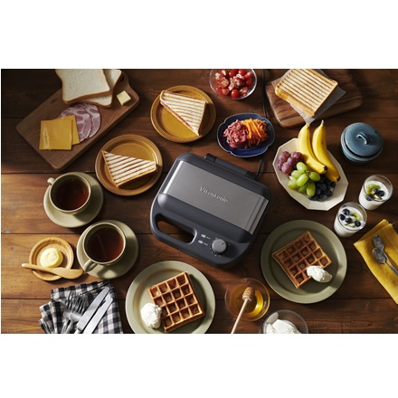 ビタントニオ ワッフル&ホットサンドベーカー ブラック VWH-600-K