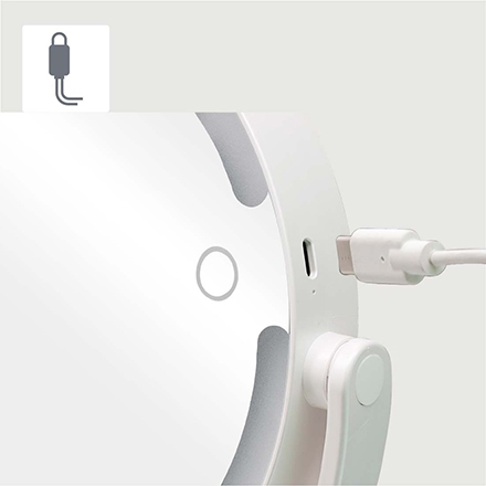 ＜VENUSiS＞ スマホスタンド付きLEDミラー VML-4200-5X　ホワイト（W）