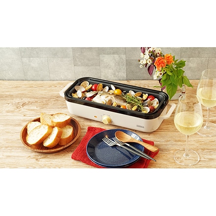 PRISMATE プリズメイト スリムホットプレート 3つのプレートと 楽しく使えるレシピブック付 ネイビー PR-SK035