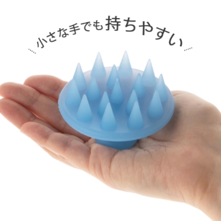 日本製 燕三条 シリコンシャンプーブラシ ブルー 下村企販