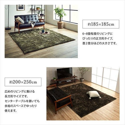 制菌加工シャギーラグ ルフォン 130×185cm グレー