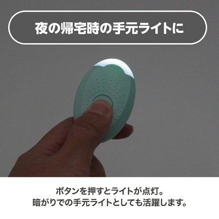 ライト付き 防犯ブザーキーリング ミント