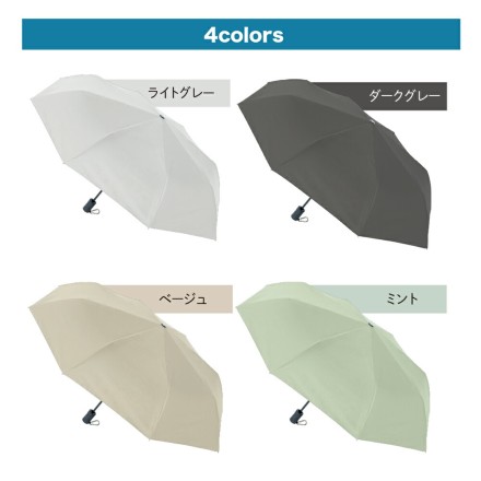 自動開閉式日傘カラビナ付き ダークグレー