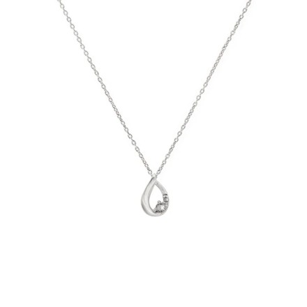 金属アレルギー対応 ドロップストーンネックレス ピンクゴールド