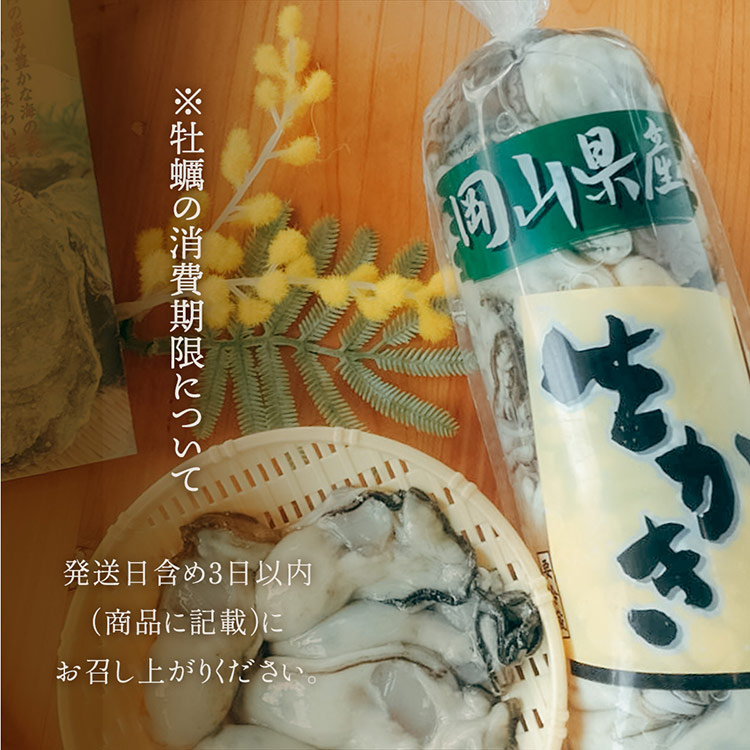 岡山県産 生牡蠣 むき身 1kg（500g×2） 生食用 生カキ 虫明産 牡蠣 カキ