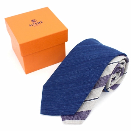 これいい和 日本の織物ネクタイ　藍染　～多摩織～　江戸紫