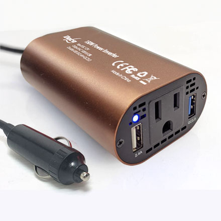 カーインバーター 150W AC100V / USB 5V 2.4A+QC3.0 / SK6 ターコイズブルー