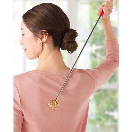 孫の手 伸縮棒 金色の孫の手 1個