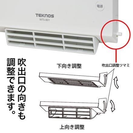 TEKNOS テクノス 壁掛 セラミックヒーター WTS-801