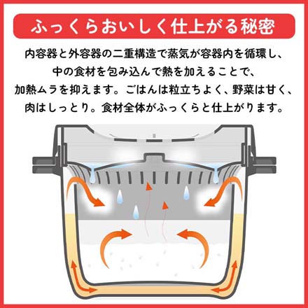 電子レンジ用炊飯器 電子レンジ専用 スチームごはんメーカー 1合 ブラック