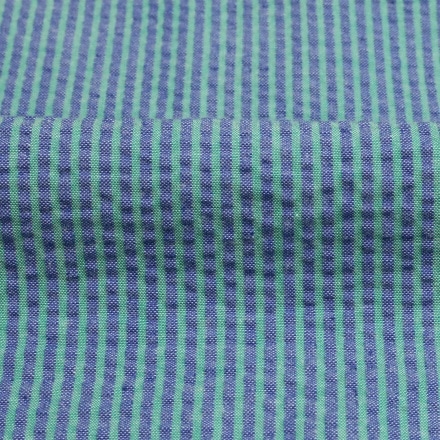 サッカー オープンカラー カジュアルシャツ 半袖 ブルー グリーン M