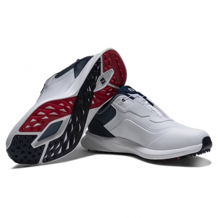 フットジョイ プロ エスエル ボア 56955 スパイクレス ゴルフシューズ ホワイト×ブルー 25.5cm