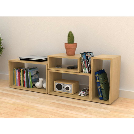 オープンラック 幅36 奥行27 高さ14.5 ABREAST スリーブ S ラック マルチラック 収納 組み合わせ 木製 おしゃれ 北欧 木目調