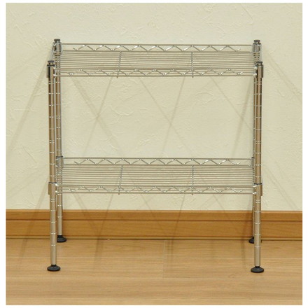 スチールラック ミニラック 二段 幅45 奥行き25 高さ45 シェルフ ワイヤー オープンラック コンパクト