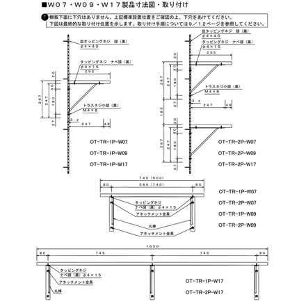 CRAFITS (クラフィッツ) レール付きオープン棚セット 棚 OT-TR-2P-W17