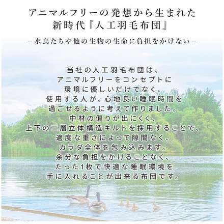 人工羽毛布団 クイーンロング 220×210cm 掛け布団 寝具 洗濯可能 眠り 睡眠 軽い 軽量 ふんわり 保温