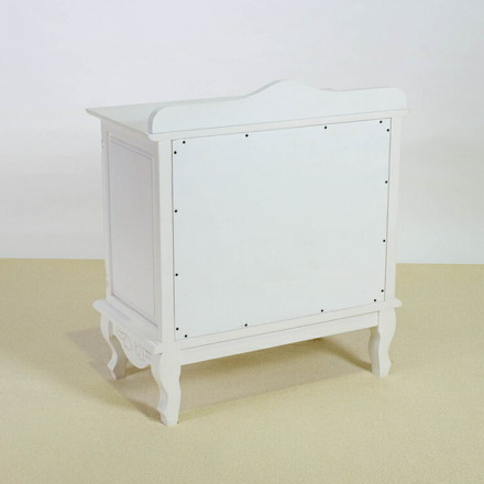 キャビネット 幅75cm マホガ二ー材 完成品 ホワイト 高級感 エレガント ホワイト ミニチェスト ローチェスト