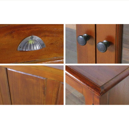 キャビネット 幅110cm 北欧 ヴィンテージ 天然木 マホガ二ー 高級感 完成品 アンティーク モダン 収納家具