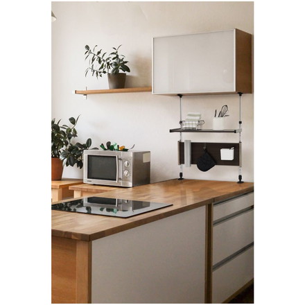 日本製 木目調スチール キッチンラック 2段 幅43.8cm 置き棚 ラック キッチン収納 キッチンラック