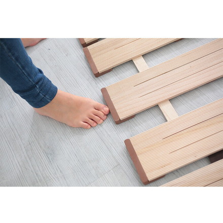 天然木 桐製 4つ折りすのこベッド シングル 幅100 布団も干せる 軽量 折りたたみベッド 薄型 すのこベッド