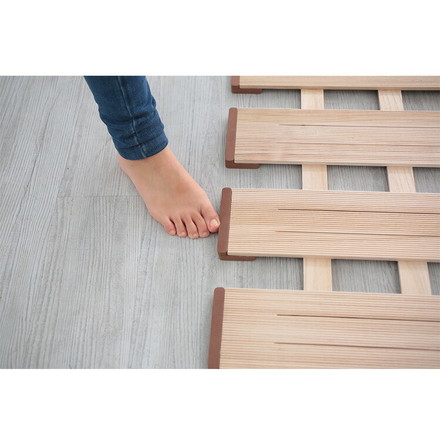 天然木 桐製 3つ折りすのこベッド シングル 幅100 軽量 折りたたみベッド 薄型 すのこベッド 3つ折れ式