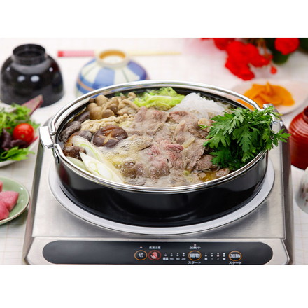 下村企販 日本製 燕三条 鉄製 特厚すきやき鍋 26cm IH対応 卓上鍋 すき焼き 焼肉 鉄製 鍋 なべ