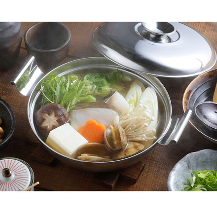 下村企販 日本製 燕三条 鍋焼きうどん&よせ鍋 IH対応 1~2人用 鍋焼きうどん 冷凍うどん 寄せ鍋 フタ付き 両手鍋