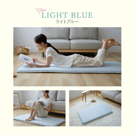 瞬間避暑地 3層ごろ寝マット 強冷感 ウレタン 持ち運び簡単 軽量 65×180cm ライトグレー Lサイズ