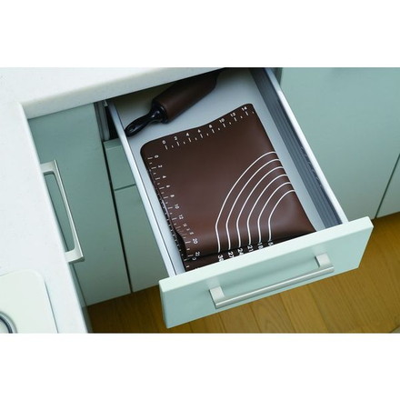 ヨシカワ シリコンマット SJ1455 ホームベーカリー倶楽部 50×40×0.1cm ブラウン たためて便利 パン作り こね台 パスタ 生地作り ピザ 麺 お菓子作り 製菓 シリコンシート