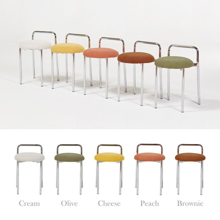 roomnhome ボストン クロム スツール 幅56cm mix素材 クリーム