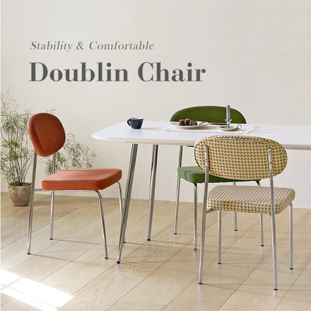 roomnhome ダイニングチェア ダブリンチェア 千鳥柄 ディープグリーン 4脚セット