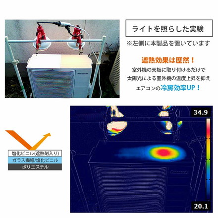 室外機カバー 日除け 遮熱シート 遮熱 断熱 コンパクト/2セット ホワイトウッド