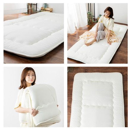 抗菌防臭・防ダニ プロファイル軽量敷布団 セミダブル 120×210cm 硬質ウレタンフォーム 片面プロファイル加工
